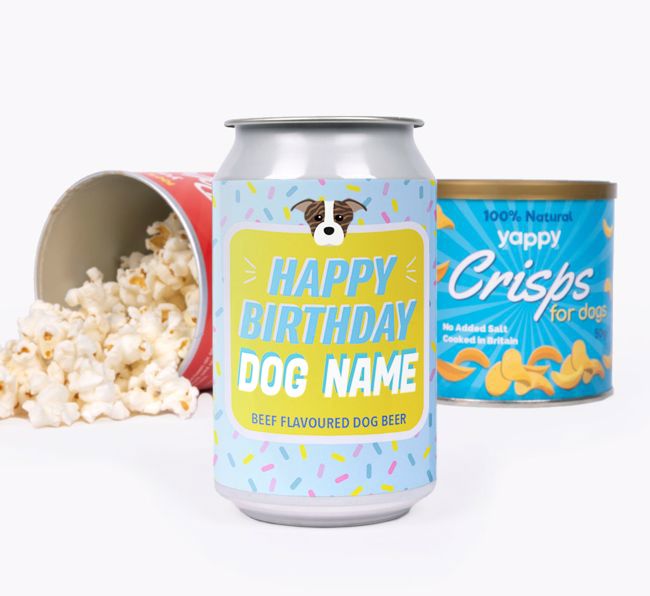 'Happy Birthday Sprinkles' - Personalised {breedFullName} Beer Bundle